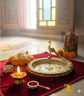 BRASS PEACOCK THALI